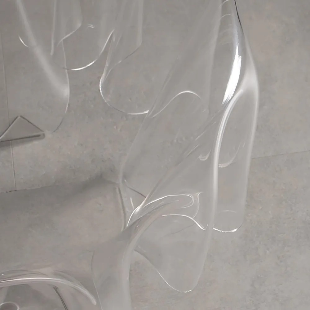 Nordic Creative Clear End Table Round Floating Side Table PVC window image