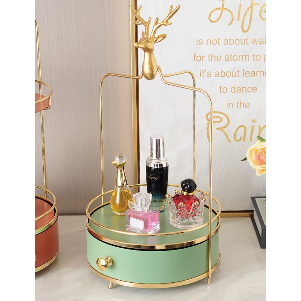 Nordic Countertop Organiser Makeup Storage Shelves Green window image