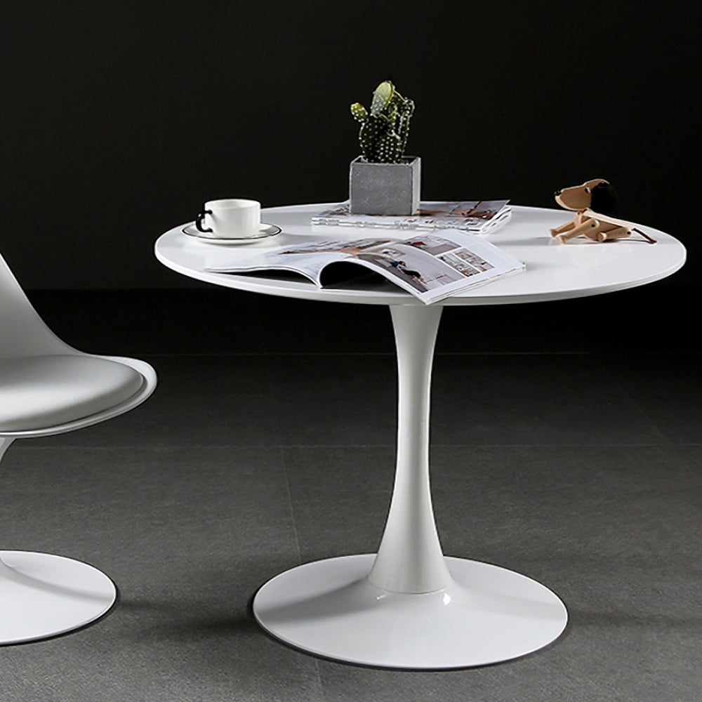 White Round Bar Table Pub Table Metal window image