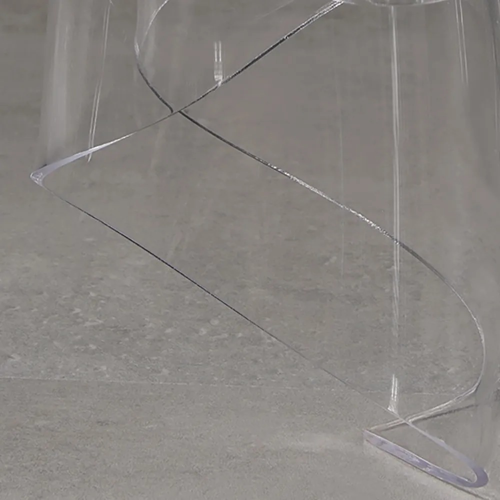 Nordic Creative Clear End Table Round Floating Side Table PVC window image