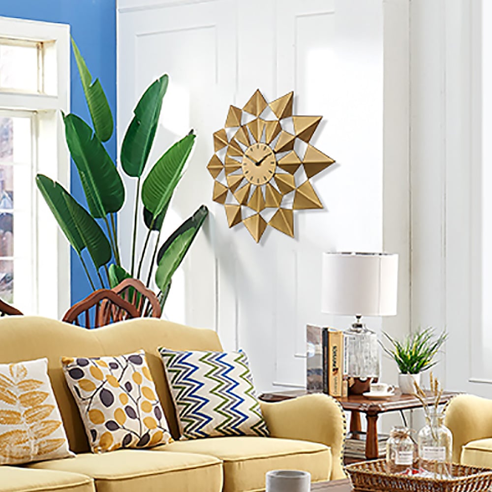 20.1" Oversized Wall Clock Creative 3D Geometric Polygon Home Decor window image