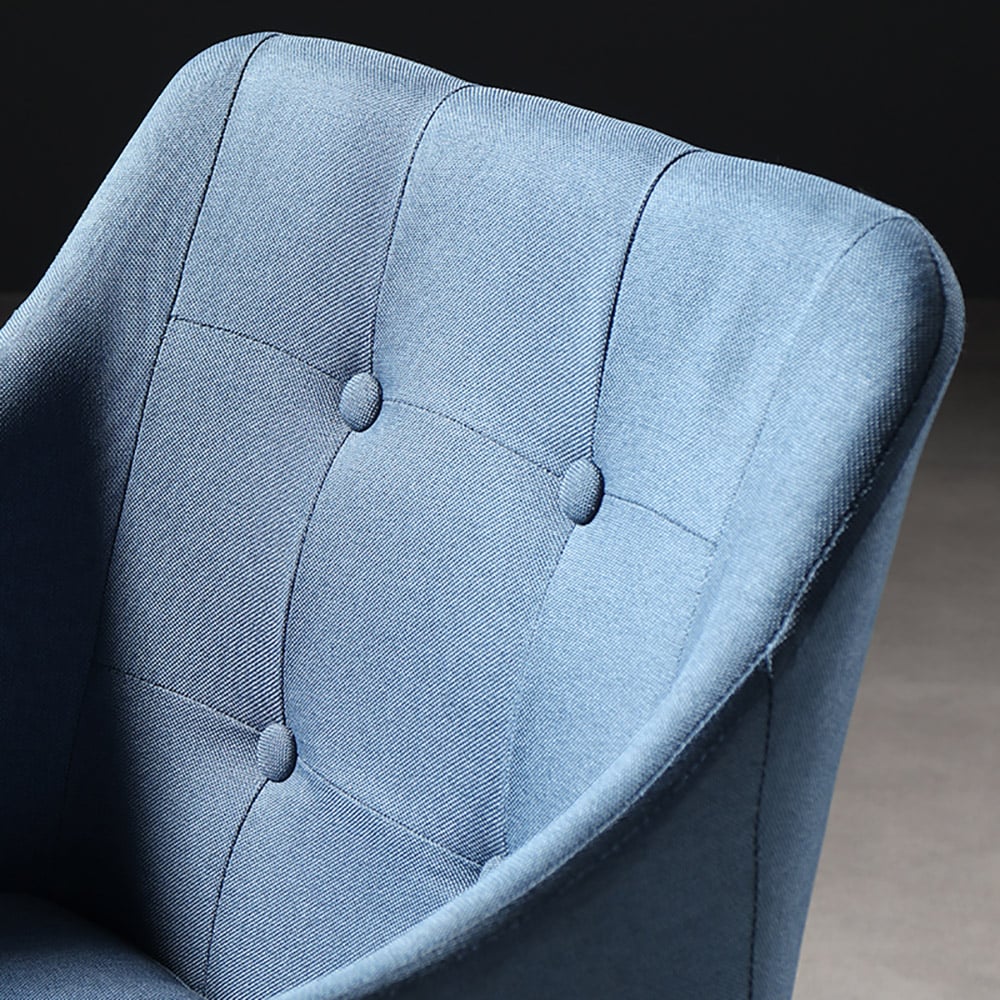 Modern Task Chair for Desk Linen Upholstered Swivel Office Chair Height Adjustable window image