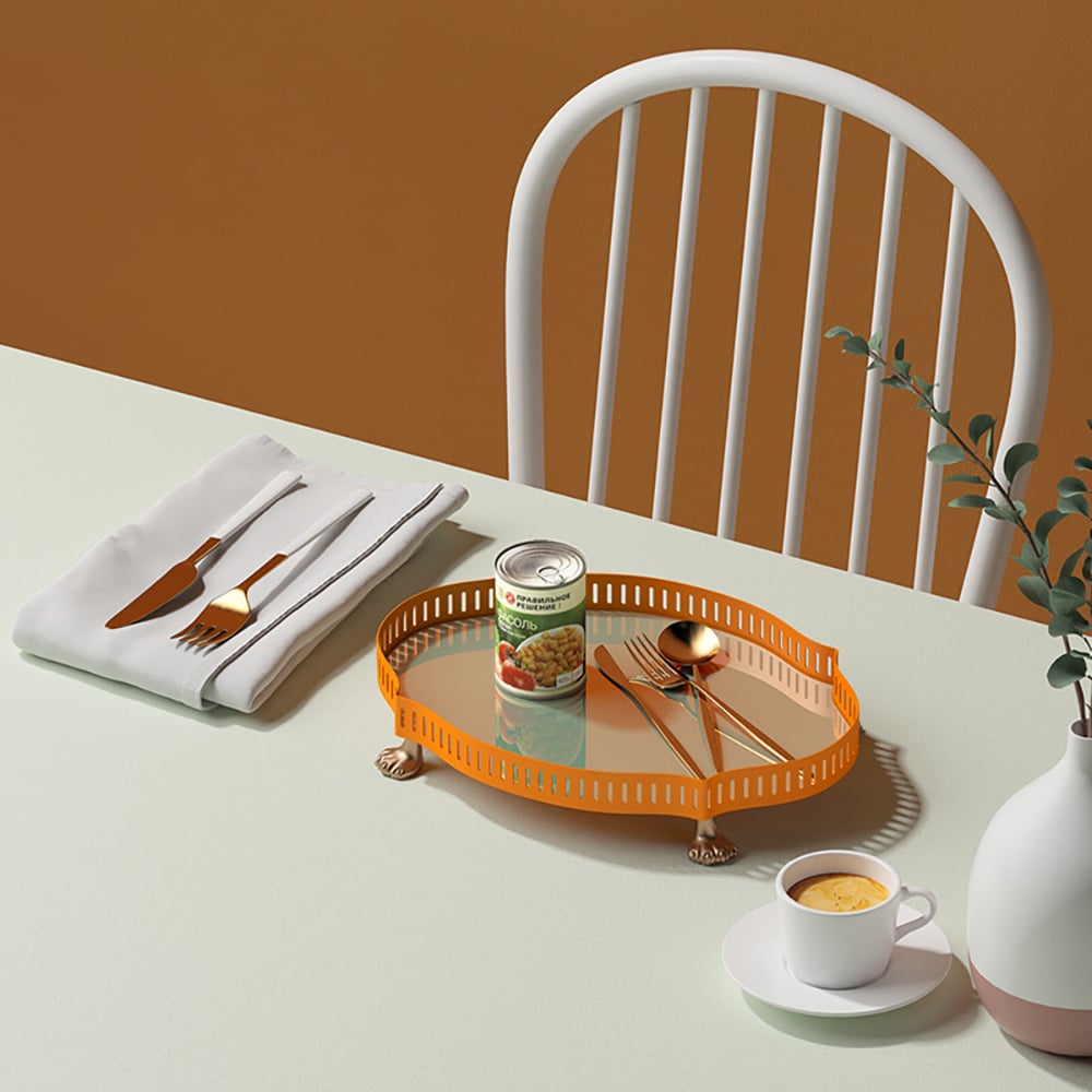 Cute Hollow-Out Tray Desk Organizer with 4 Cat Paws window image