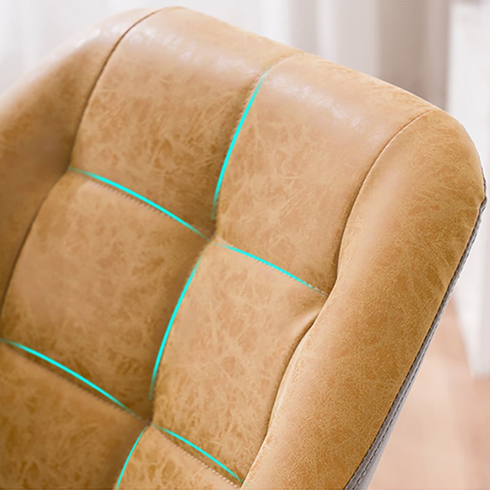 Brown Leath-aire Tufted Office Chair for Desk Upholstered Task Chair Adjustable Height window image