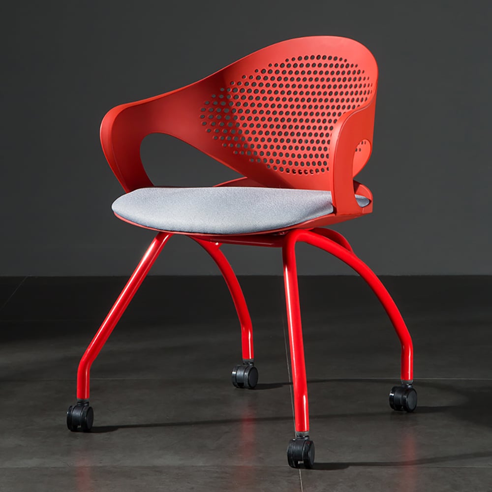 Modern Task Chair for Desk Fabric & PP Upholstered Office Chair with 4 Caster Legs window image