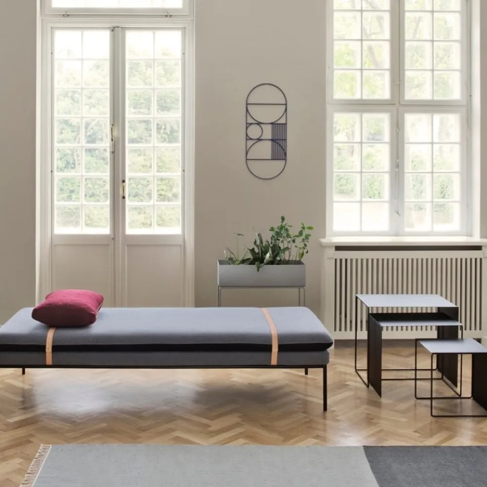 Modern Metal Side Table Set of 3 Rectangular End Table Sets window image