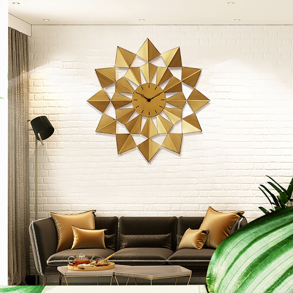 20.1" Oversized Wall Clock Creative 3D Geometric Polygon Home Decor window image