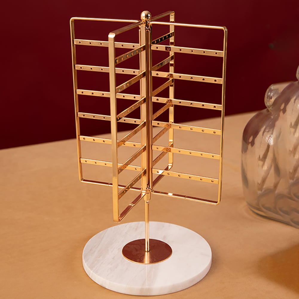 Earring Organiser Jewelry Swivel Display Stand in White window image