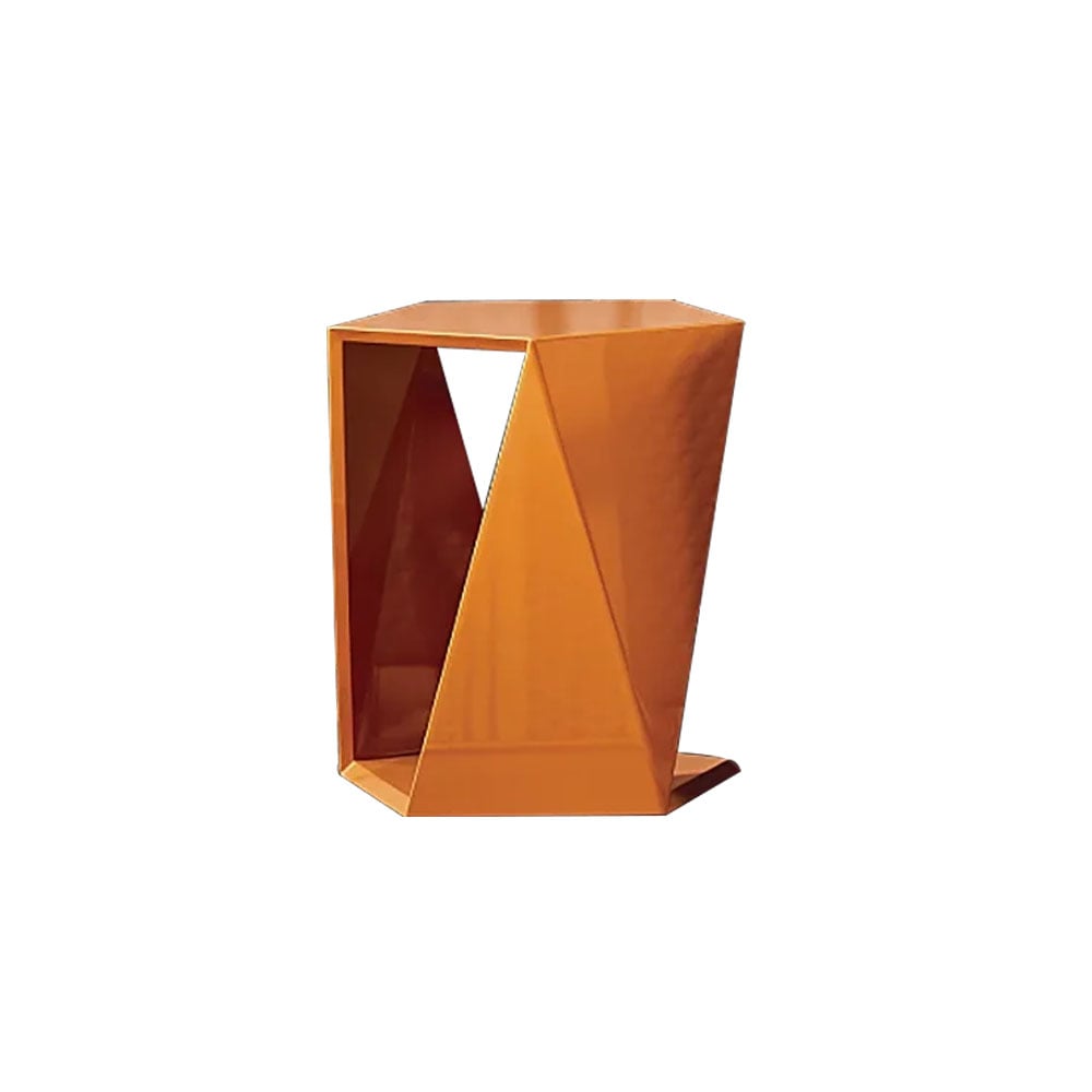 19.7" Geometric End Table with Storage Shelf in Orange window image