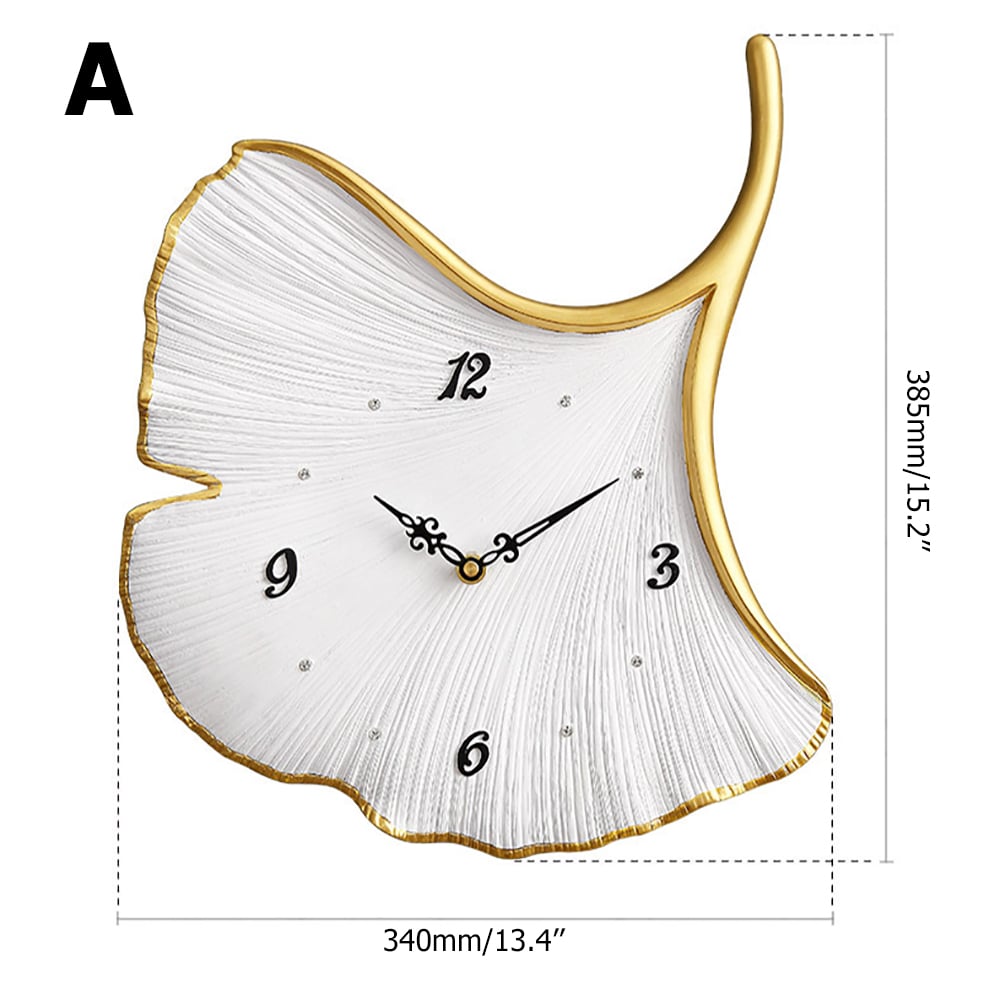 Modern Ginkgo Leaves Resin Dial Personalized Wall Clock Home Decor Art window image
