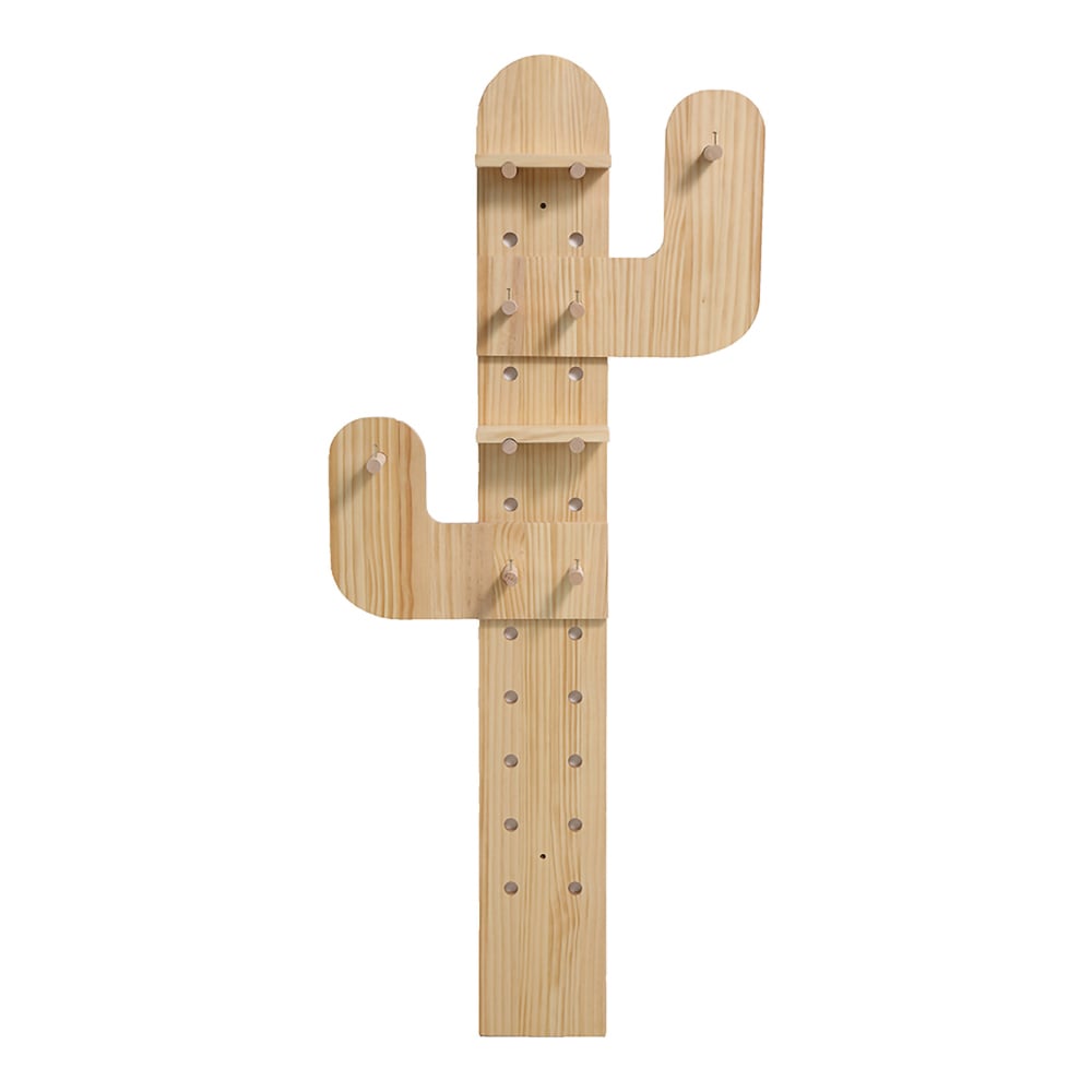 Child Coat Rack Wall Mounted Coat Hangers Cactus Natural window image