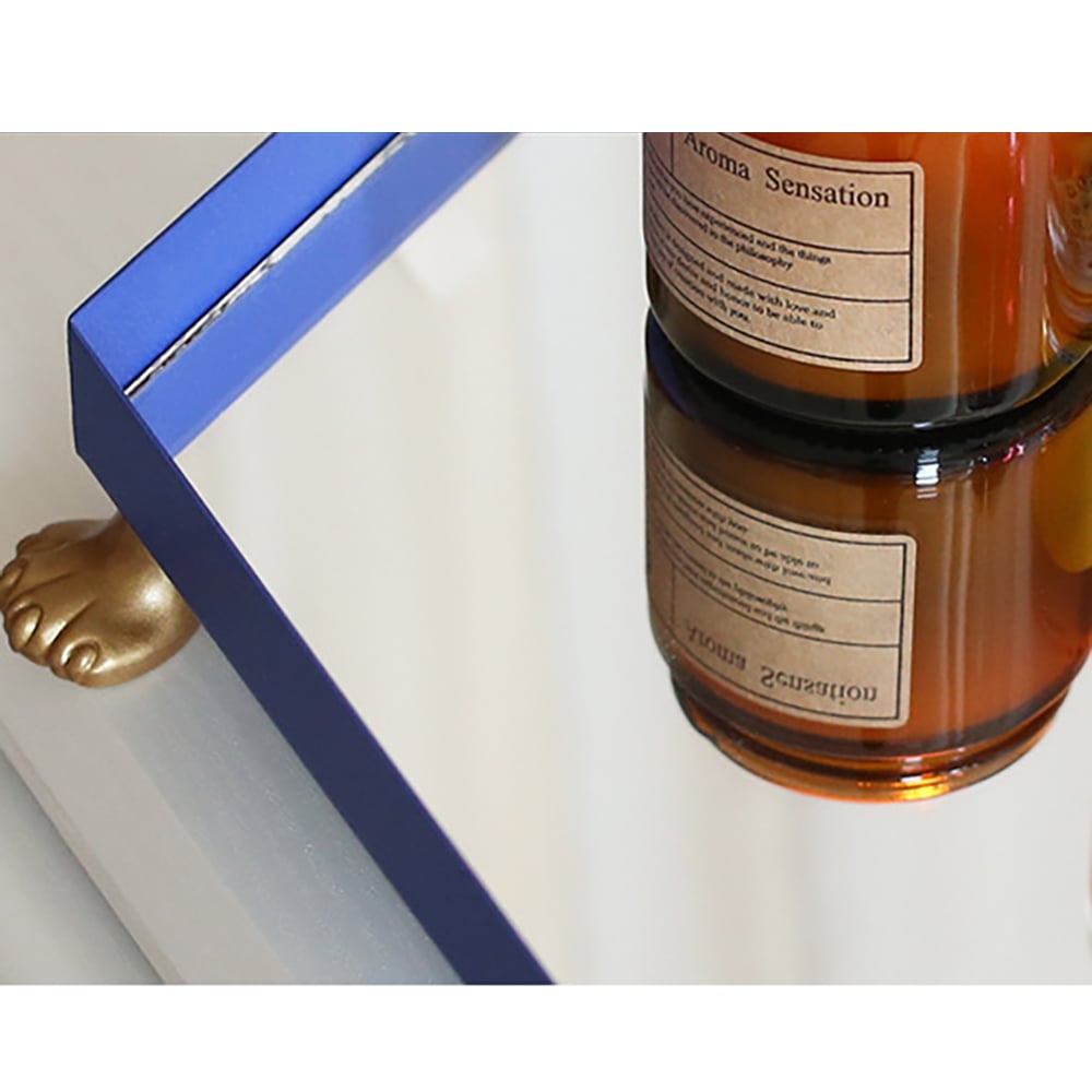 Modern Hexagonal Tray Desk Organiser with Mirror Surface & 6 Cat Paws window image