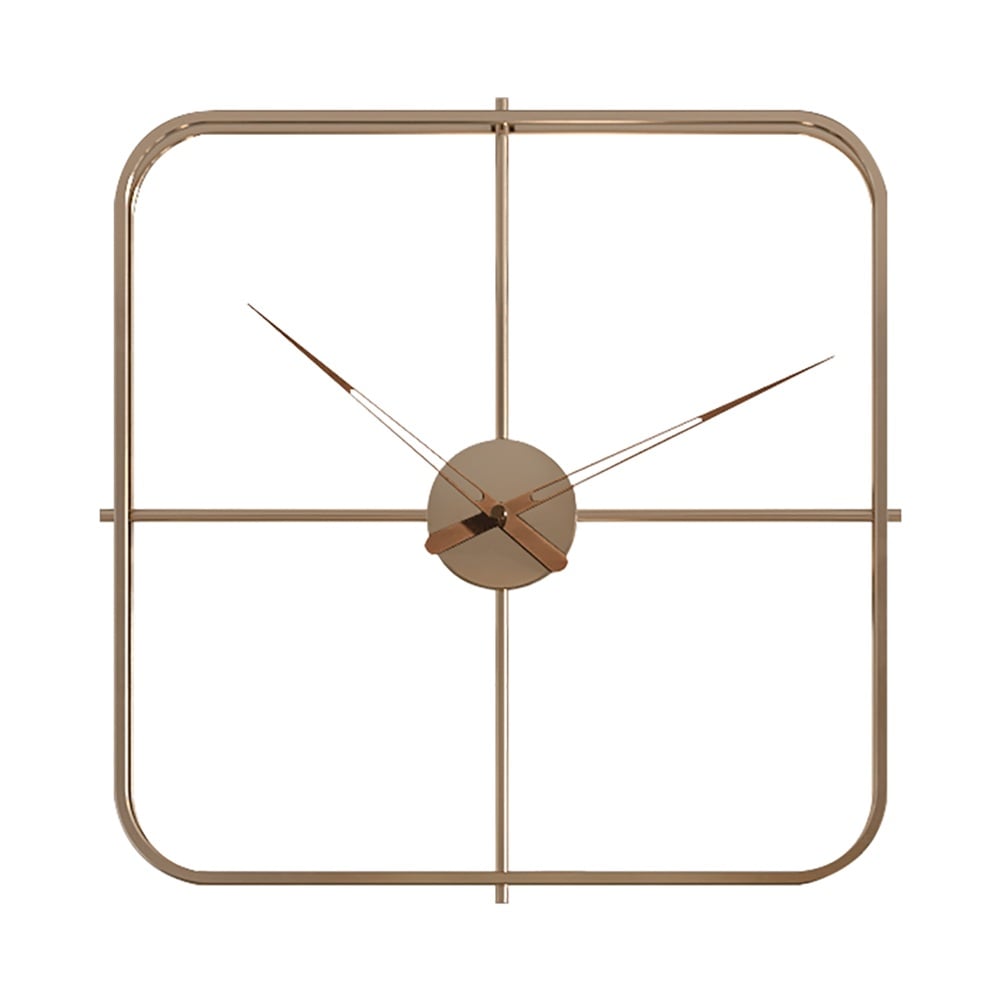 17.7" Modern Minimalist Classic Square Design Fashion Gold Silent Wall Clock window image