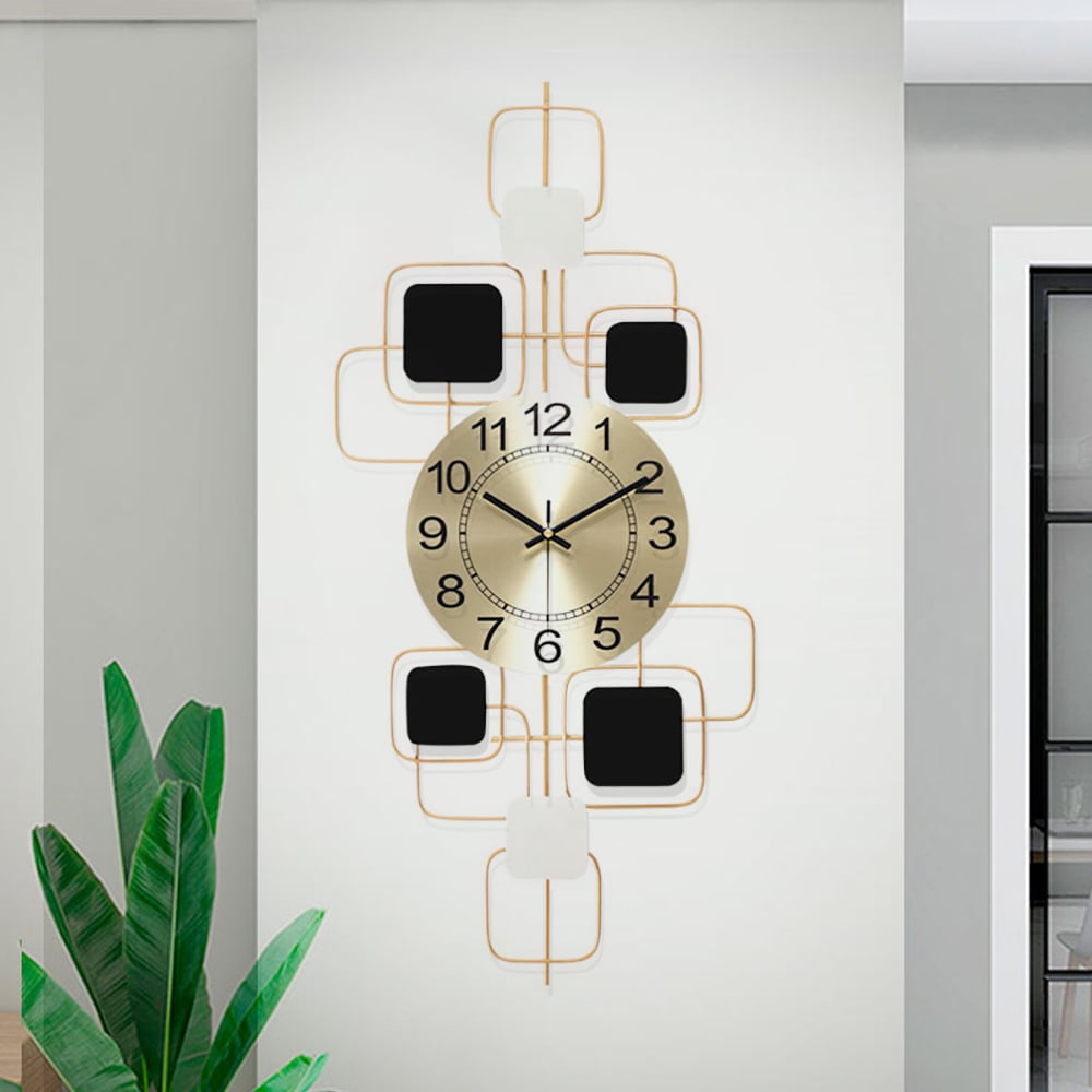 Modern Creative Modelling Arabic Digital Iron Art Silent Wall Clock window image