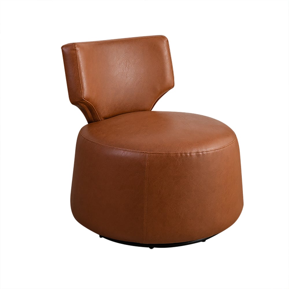Brown Cute Chair Upholstered Accent Chair Swivel Chair window image