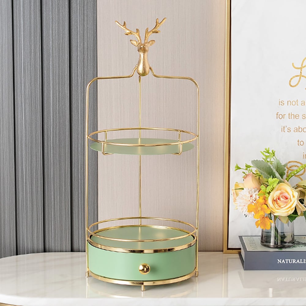 Nordic Countertop Organiser Makeup Storage Shelves Green window image