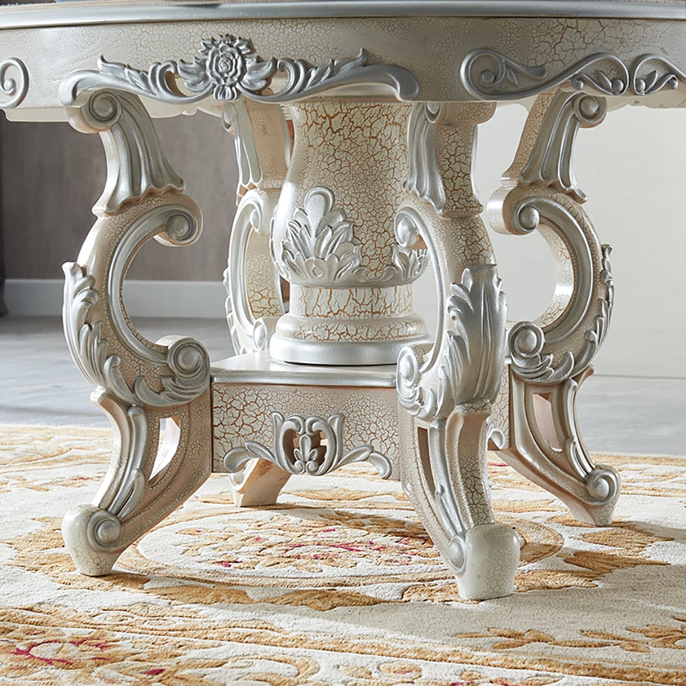 51.2"Traditional Round Dining Table in Solid Wood Vintage Dining Table window image