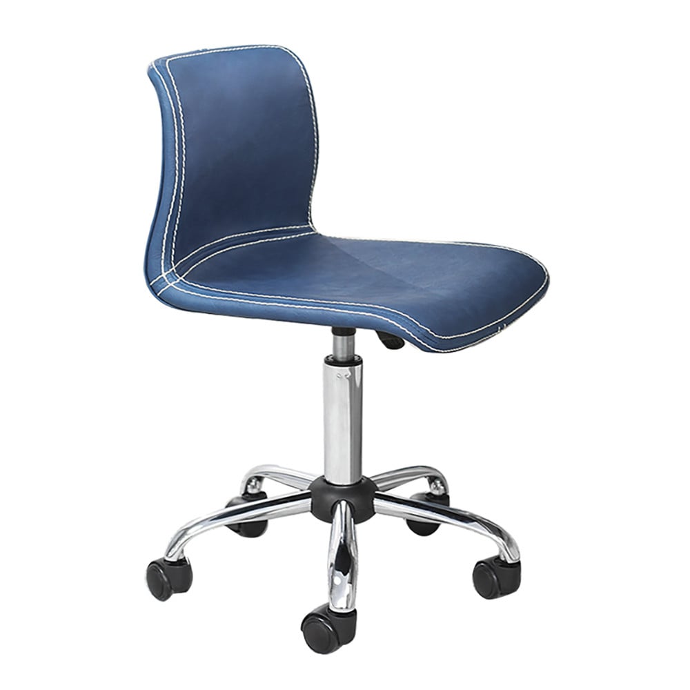 Modern PU Leather Task Chair for Desk Upholstered Swivel Office Chair in Chrome window image