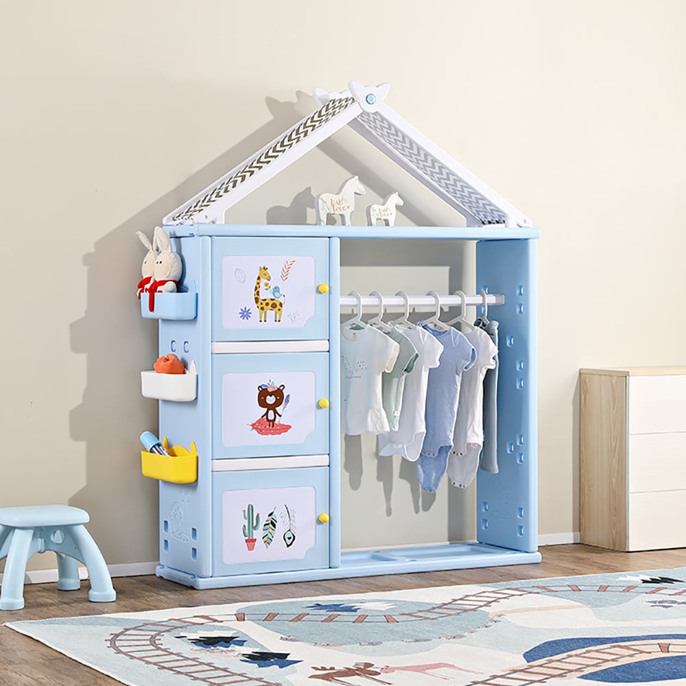 Kids' Coat Rack with Shelving in Blue window image