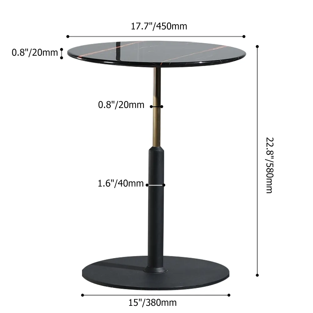Modern White Round Bar Table with Marble Tabletop window image