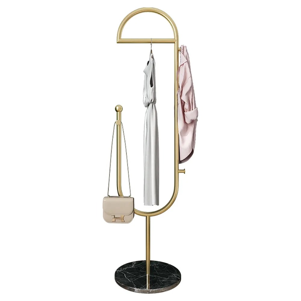 Modern Freestanding Metal Cloth Rack with Rail window image