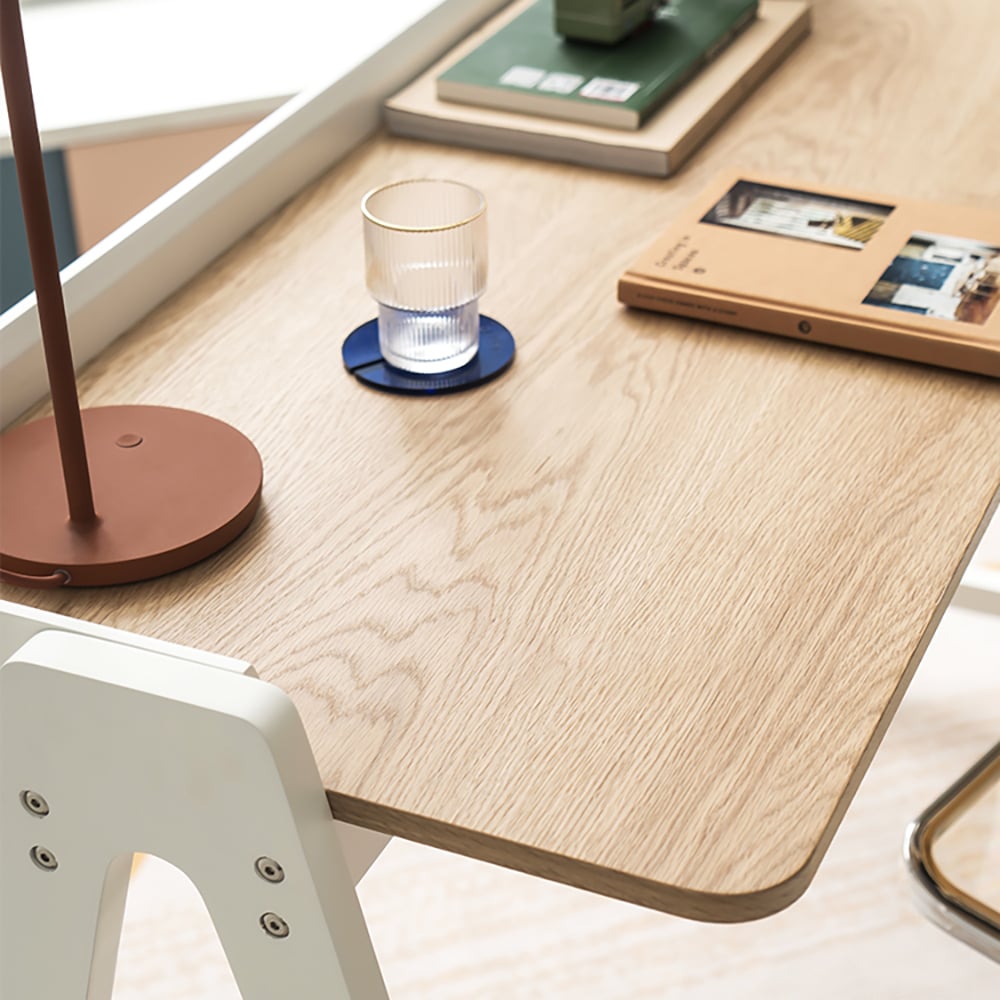 White Writing Desk with MDF Top & Metal Frame window image