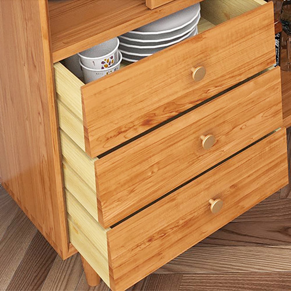 Nordic Natural Sideboard Buffet with Doors & Drawers & Shelf window image