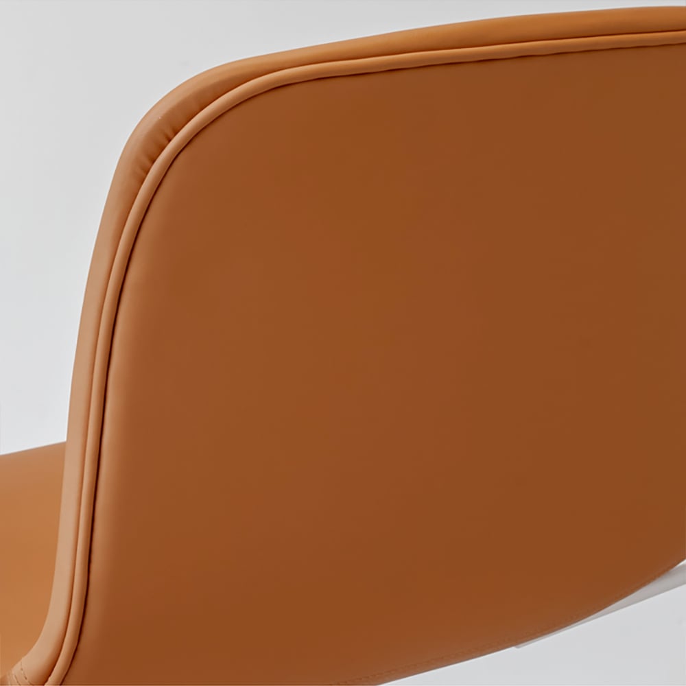 Brown Modern Swivel Office Chair PU Leather Upholstered Computer Chair with Backrest window image