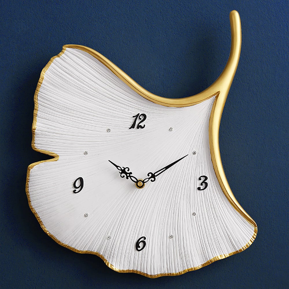 Modern Ginkgo Leaves Resin Dial Personalized Wall Clock Home Decor Art window image