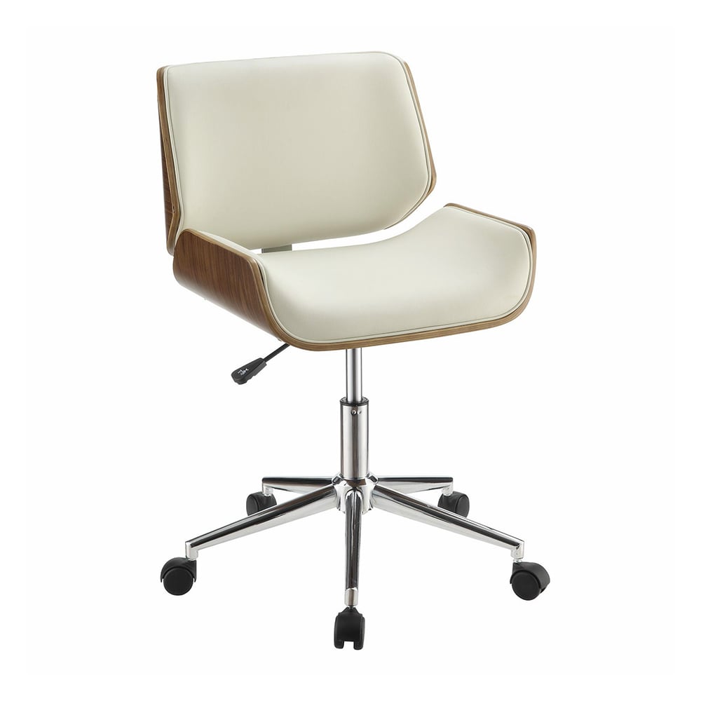 Modern Leather Task Chair for Desk Upholstered Swivel Office Chair window image