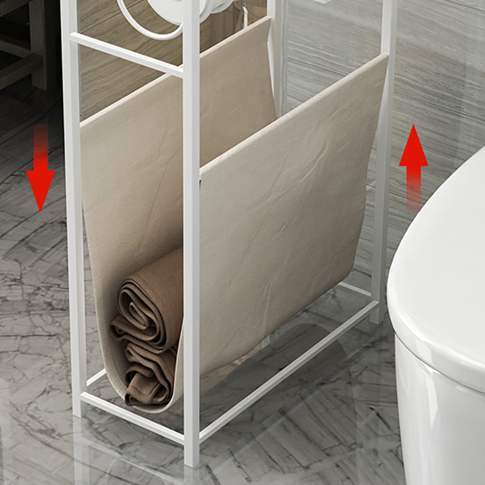 750mm Bathroom Storage Shelves Toilet Roll Holder with Removable Linen Bag window image