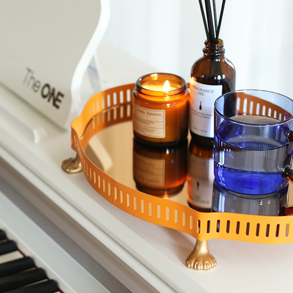 Cute Hollow-Out Tray Desk Organizer with 4 Cat Paws window image