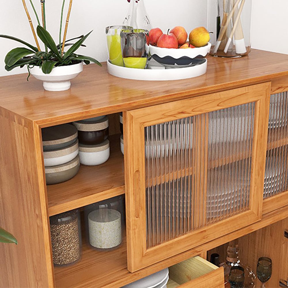 Nordic Natural Sideboard Buffet with Doors & Drawers & Shelf window image