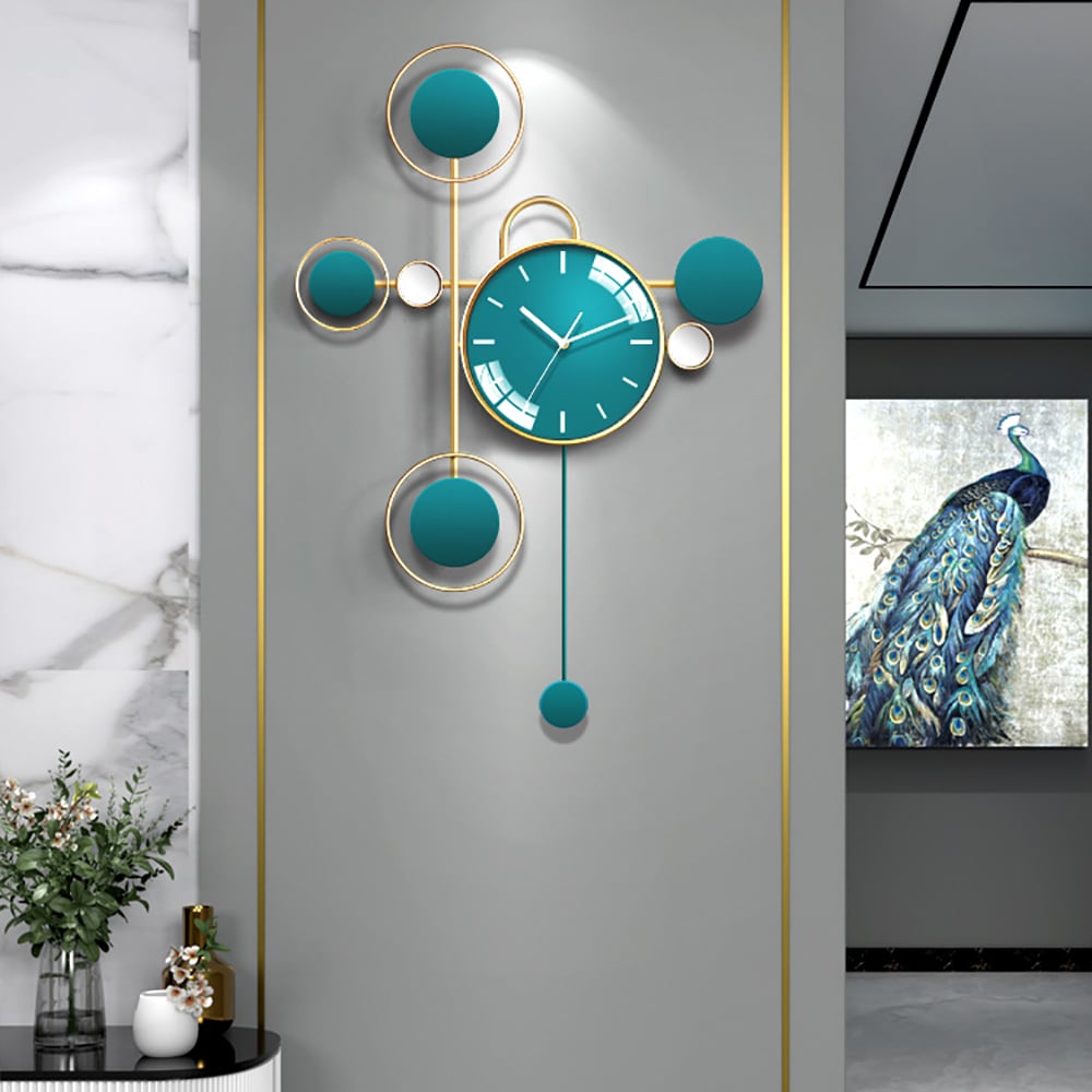 Nordic Creative Oversized Wall Clock with Metal Pendulum window image