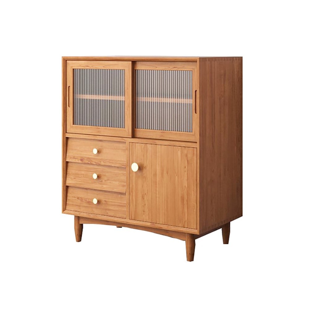 Nordic Natural Sideboard Buffet with Doors & Drawers & Shelf window image