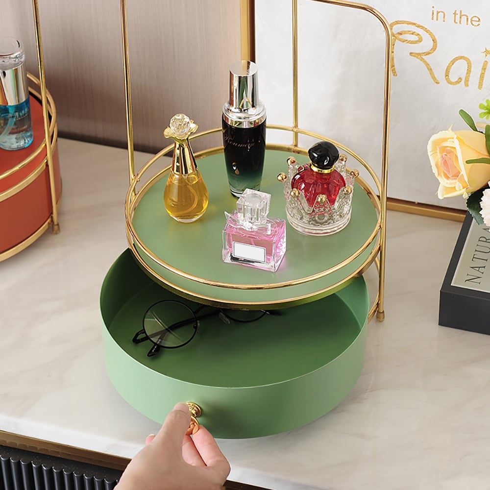 Nordic Countertop Organiser Makeup Storage Shelves Green window image