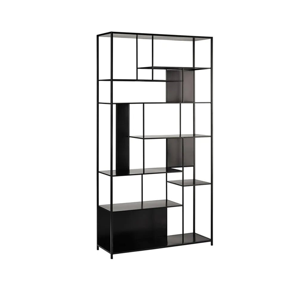 Contemporary Standing Geometric Bookshelf in Metal window image
