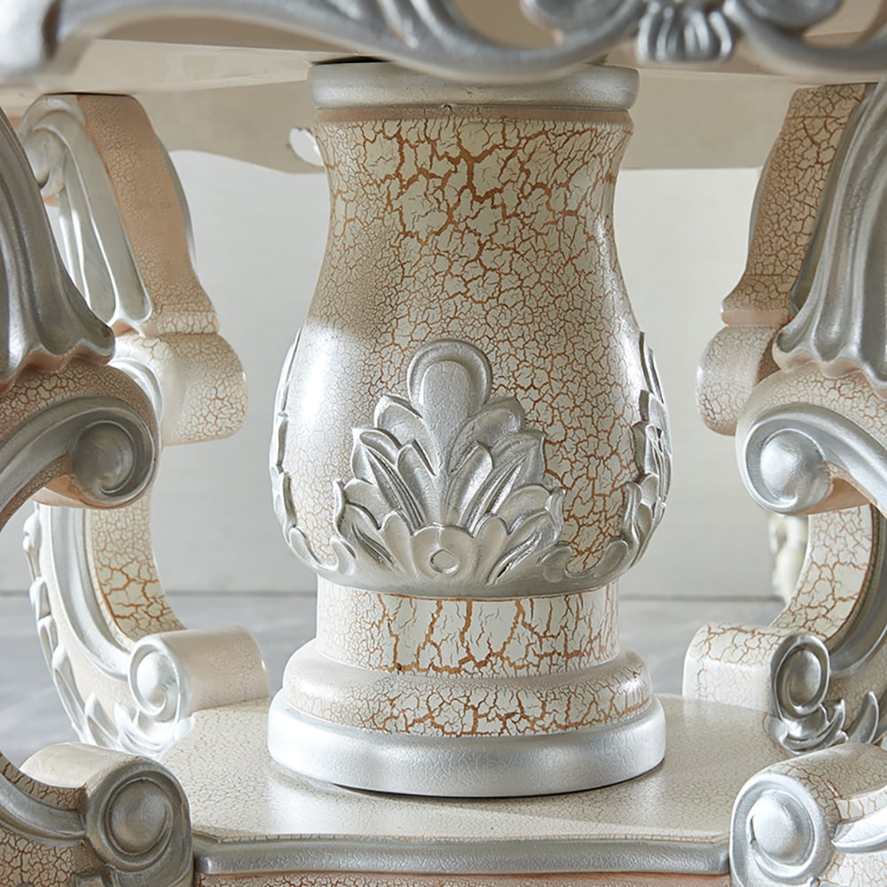 51.2"Traditional Round Dining Table in Solid Wood Vintage Dining Table window image