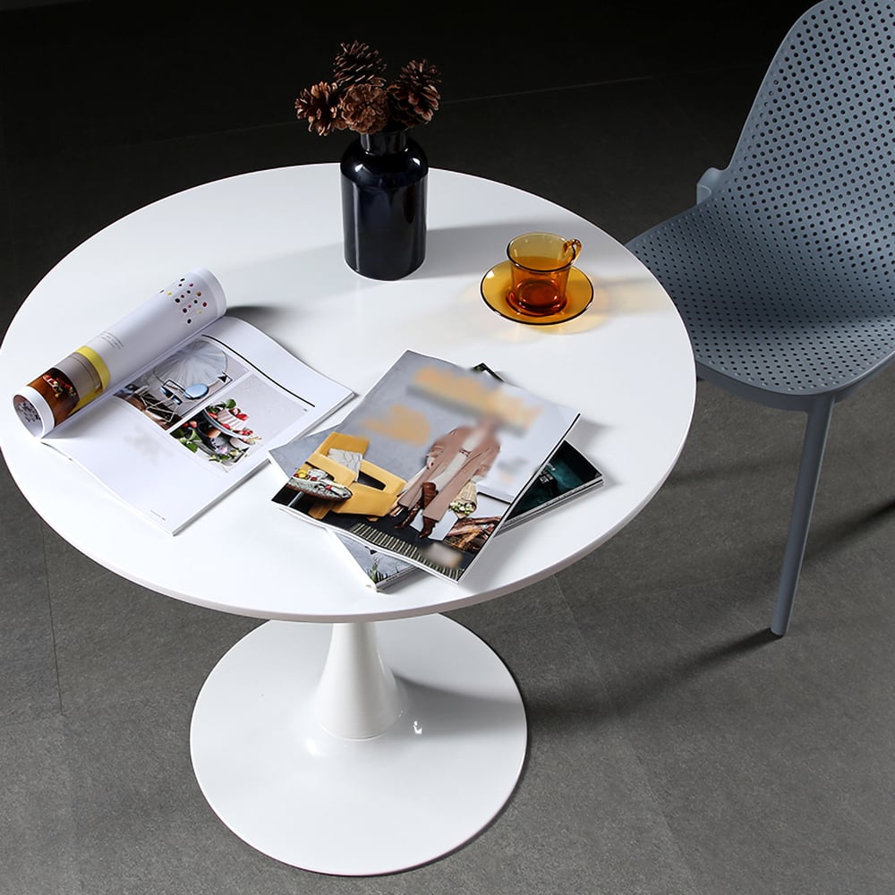 White Round Bar Table Pub Table Metal window image