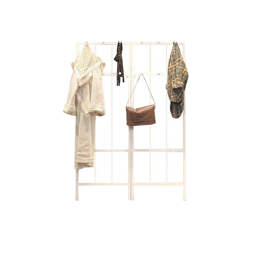 2-Panel Wall Mounted Coat Rack Storage Display Rack with Hooks window image