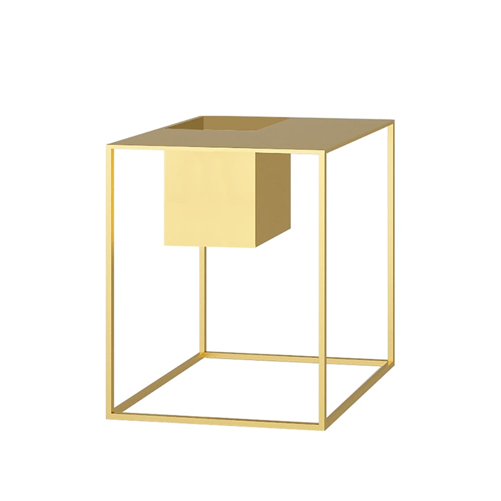 Modenrn Gold Metal End Table with Storage Square Side Tables window image