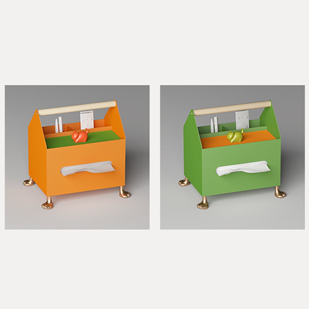 Pull-Out Tissue Box Storage Box Desk Organiser with Portable Handle window image