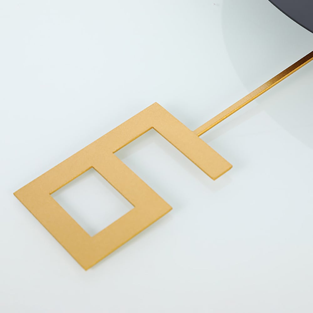 Creative Geometric Round Metal Wall Clock with Hollow-out Design Golden Pendulum window image