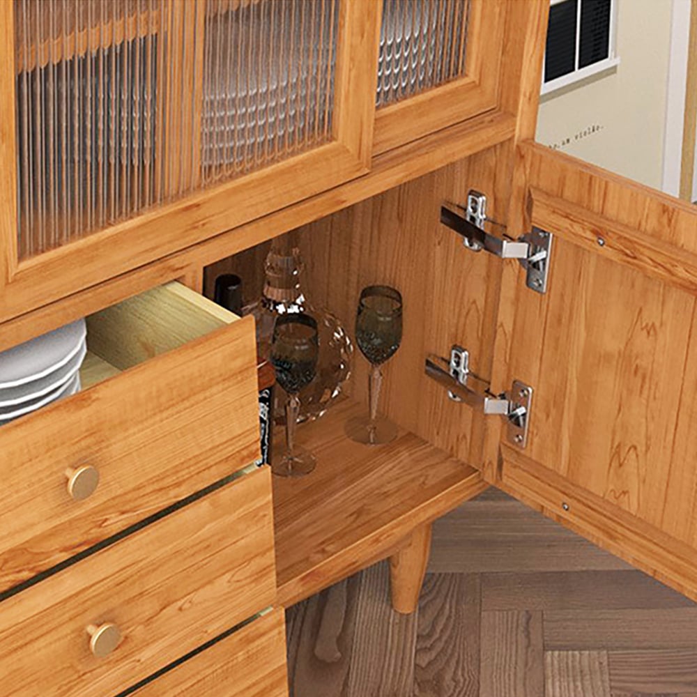 Nordic Natural Sideboard Buffet with Doors & Drawers & Shelf window image