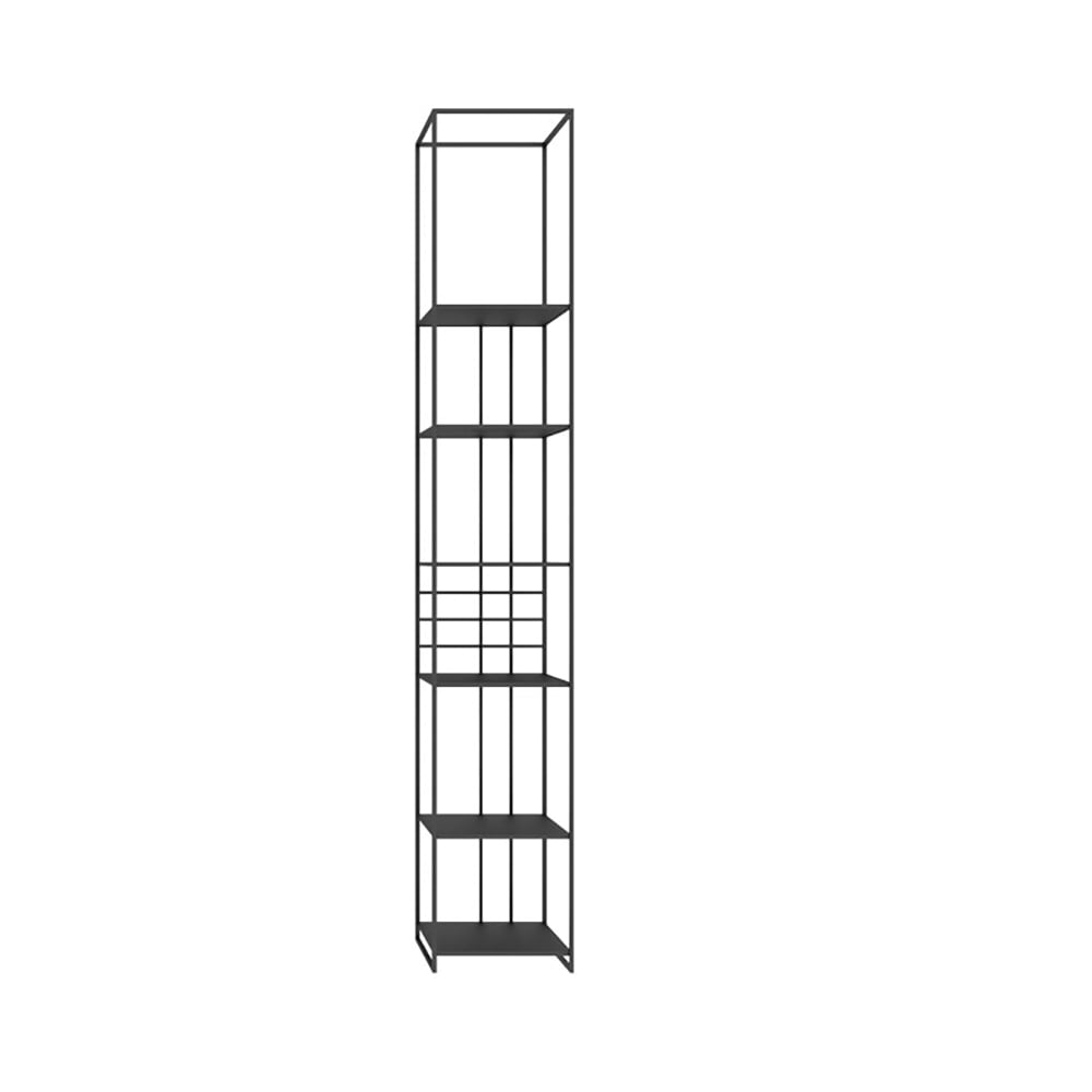 70" Black Rectangular Metal Freestanding Shelving Geometric Shelf with over 5 Tier window image