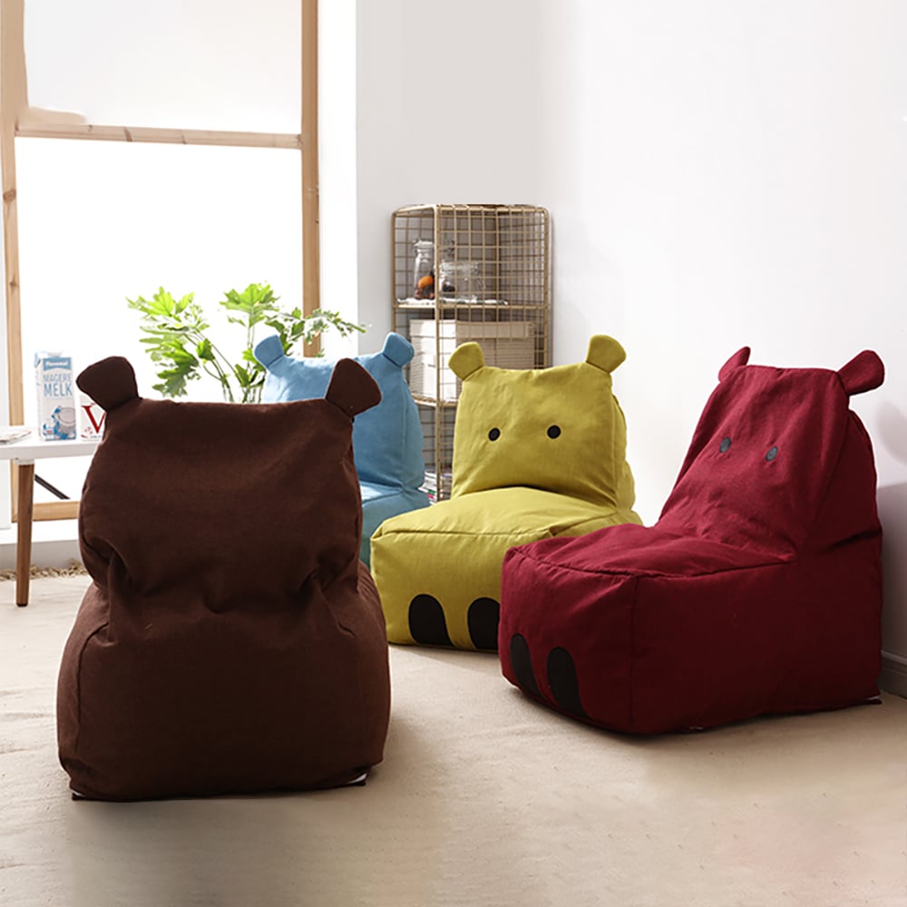 Kid Chair Beanbag Cotton&Linen Upholstered Baby Chair window image