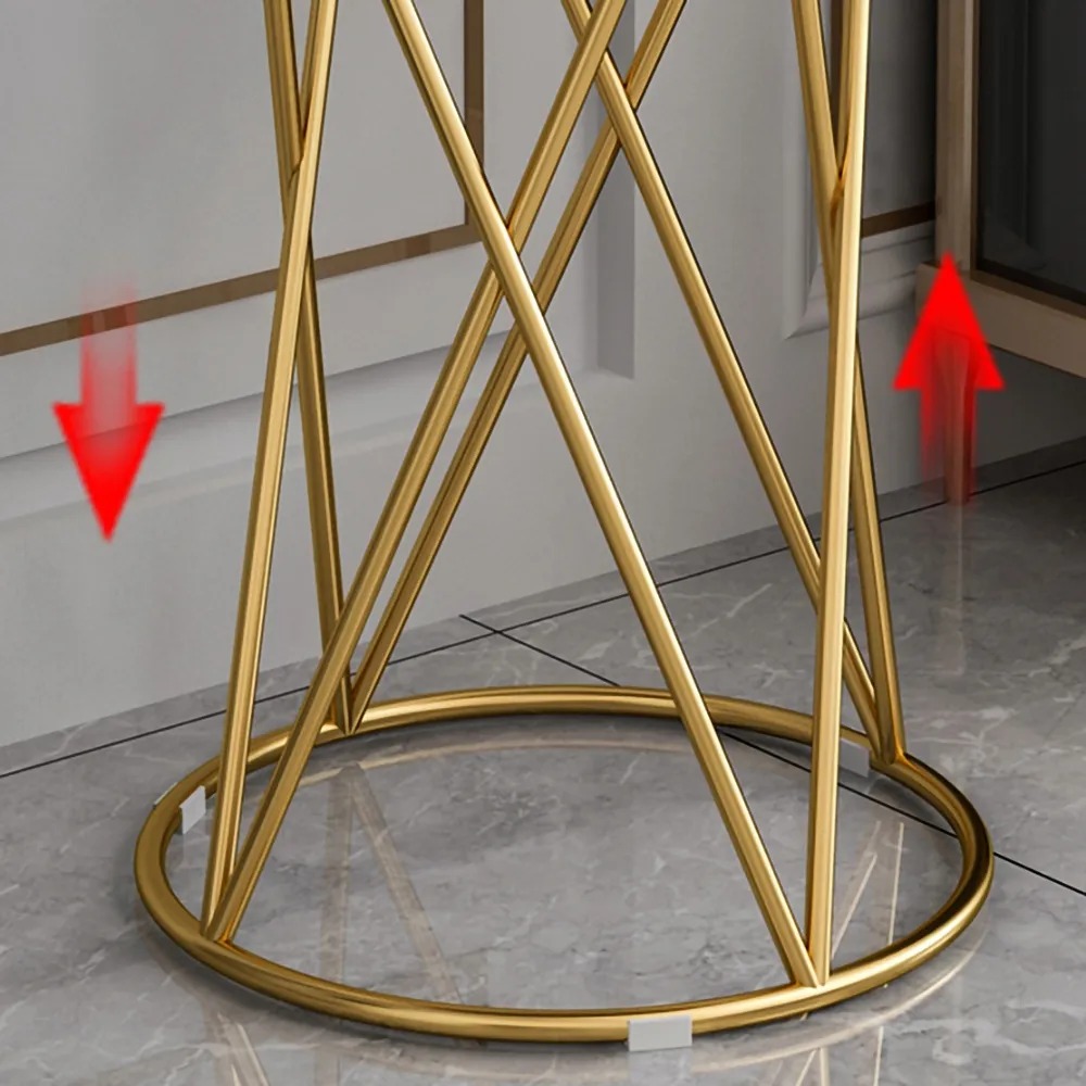 White Modern Round Side Table with Sintered Stone Top End Table window image