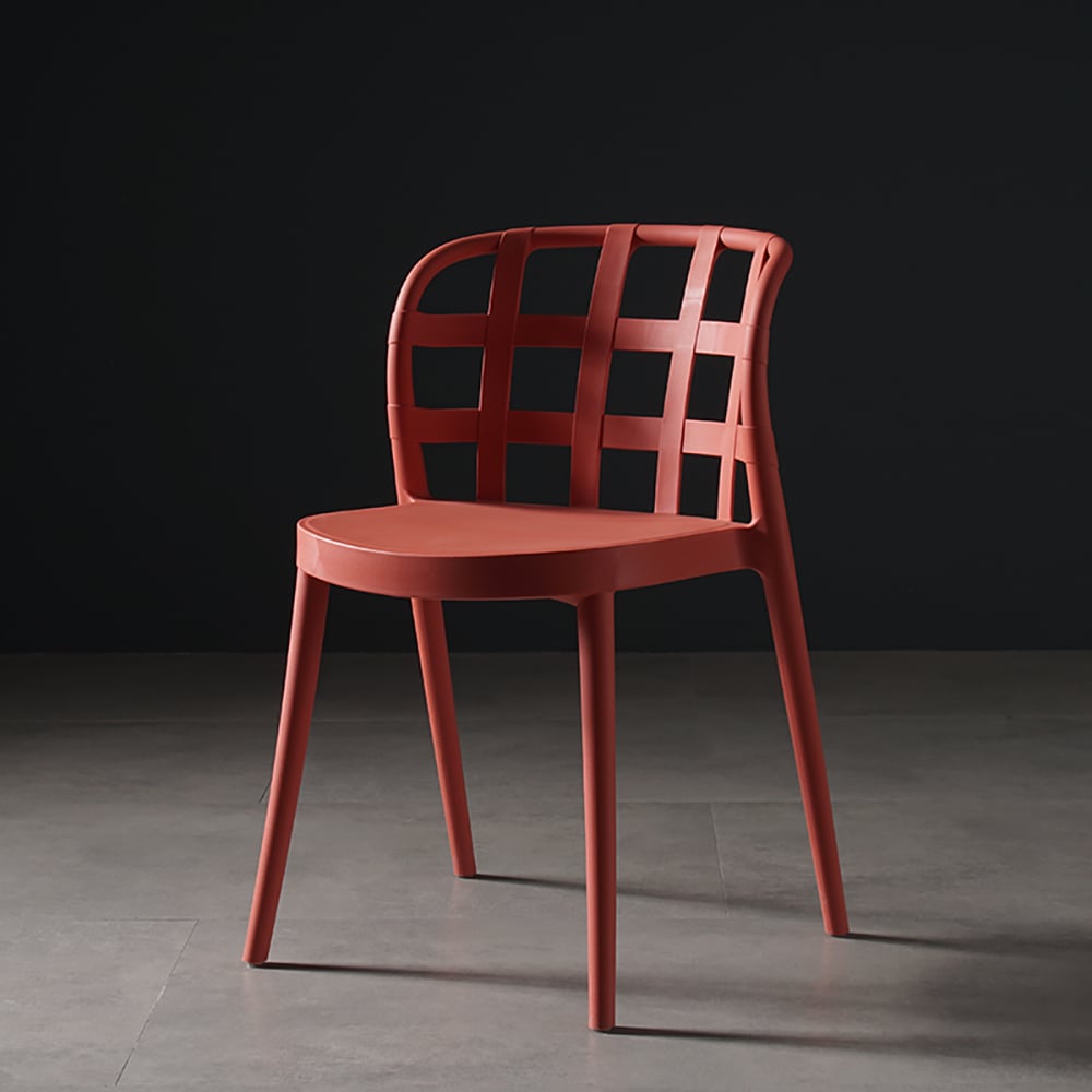 Red Modern Dining Chair PVC Dining Chair Set of 2｜Homary