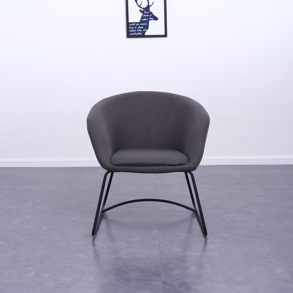 Gray Modern Upholstered Dining Chair Set of 2 window image