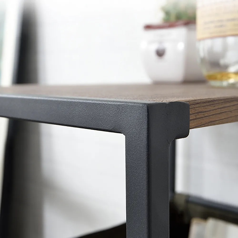 Green End Table with Bin Storage Side Table with Wheels window image